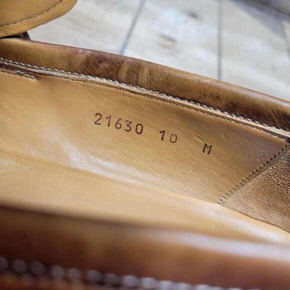 Magnanni for Neiman Marcus Mens 10M Leather Penny Loafers Cognac Brown- 21640 - Picture 15 of 15